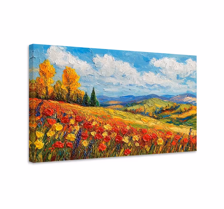 Quadro de paisage campo colorido - TenStickers