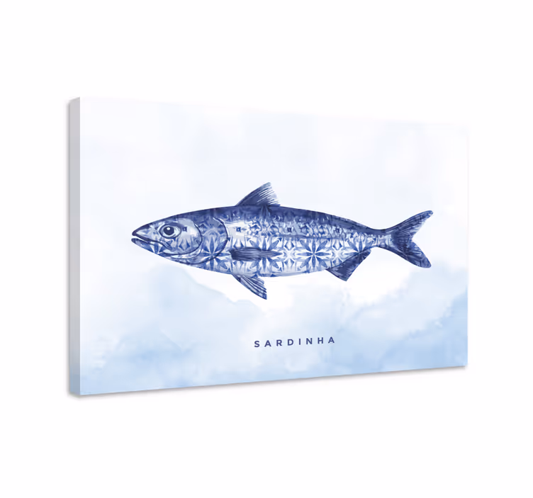 Quadro de peixes sardinha azul - TenStickers