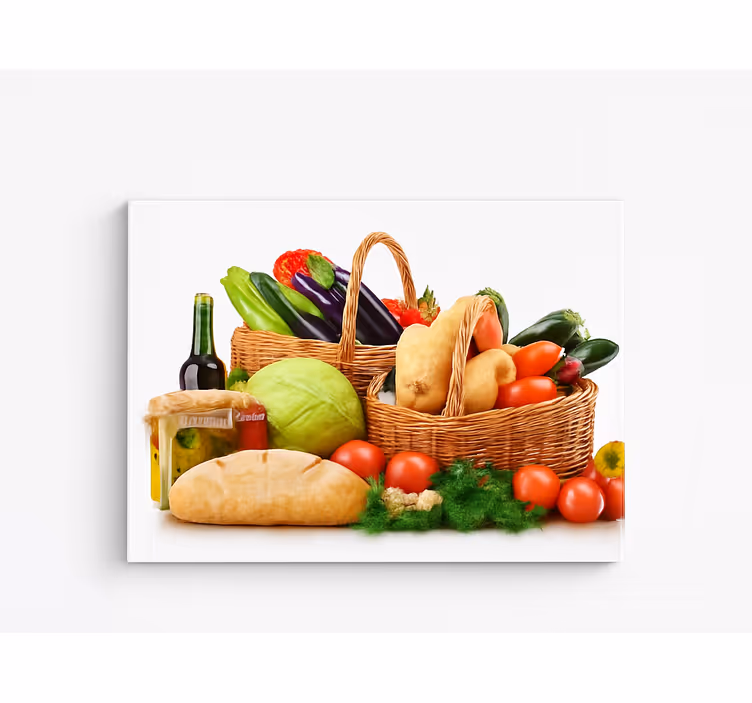 Quadro para cozinha vegetais em uma cesta - TenStickers