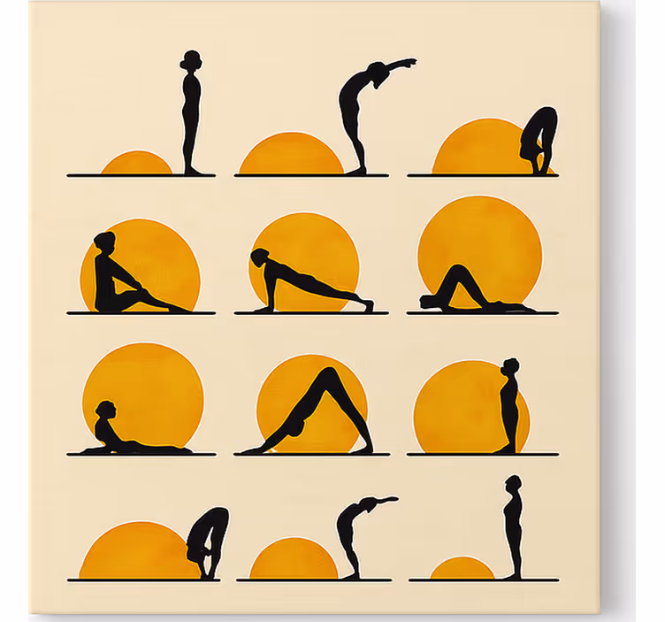 Quadros de desportos posições de ioga ao sol - TenStickers