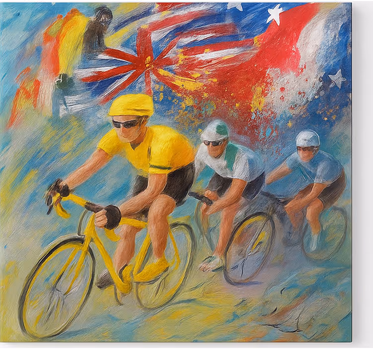 Quadros de desportos pintura de ciclistas - TenStickers
