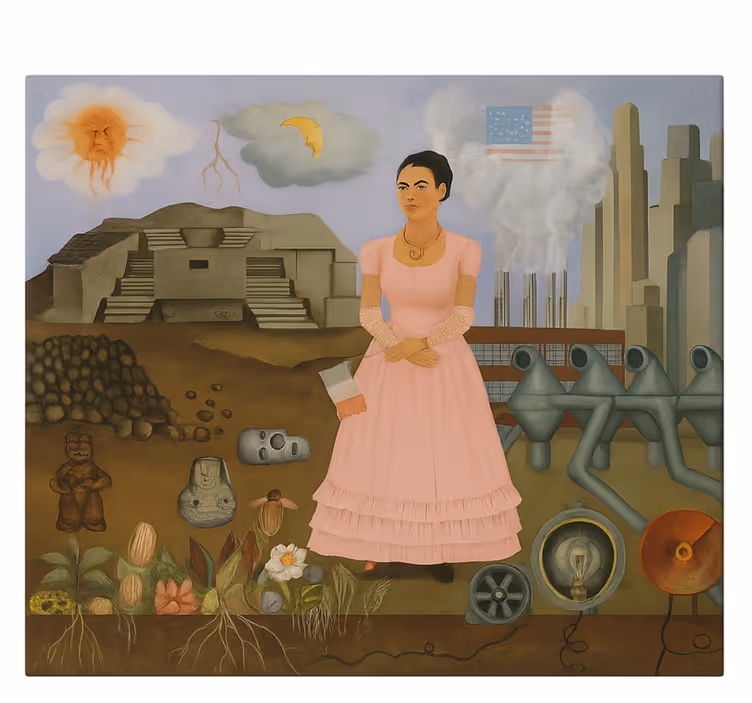 Quadro de arte frida khalo na fronteira - TenStickers