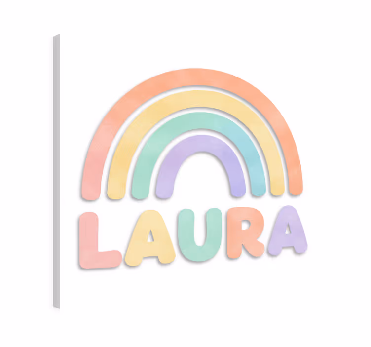 Quadro infantil arco-íris com nome - TenStickers