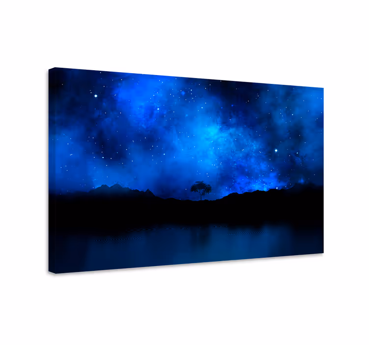 Quadro azul cena da nebulosa estelar - TenStickers