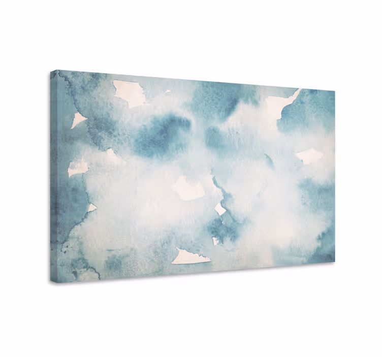 Quadro azul ondas azuis estilo japandi - TenStickers