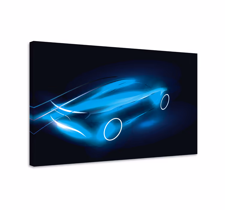 Quadro azul esqueleto de bolide - TenStickers