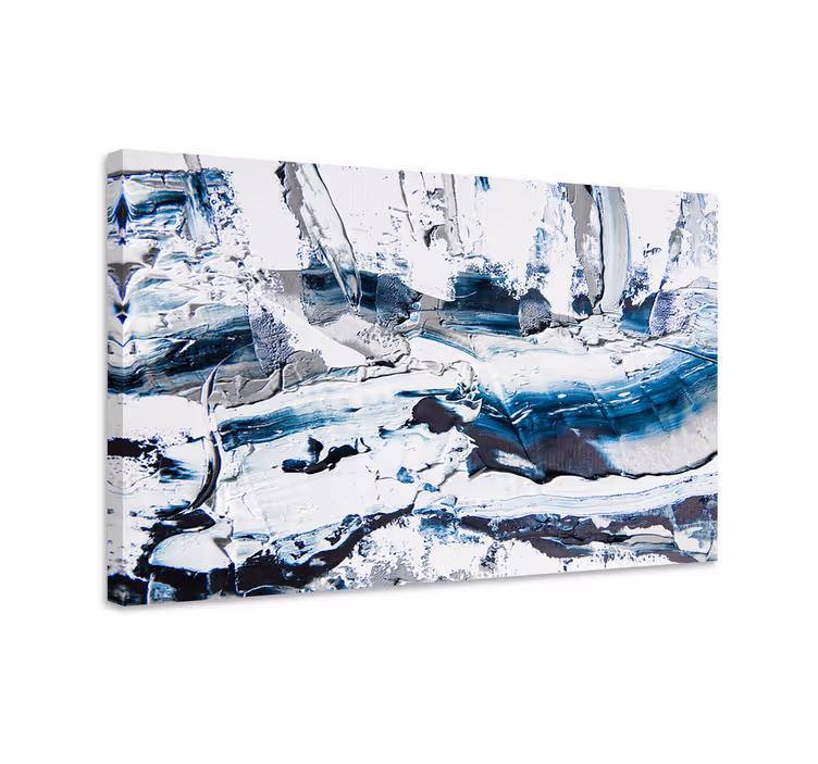 Quadro azul pintura texturizada em creme - TenStickers