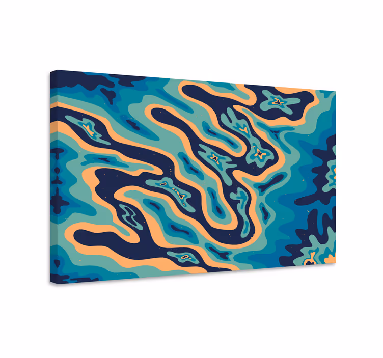 Quadro azul com elementos modernos azuis - TenStickers