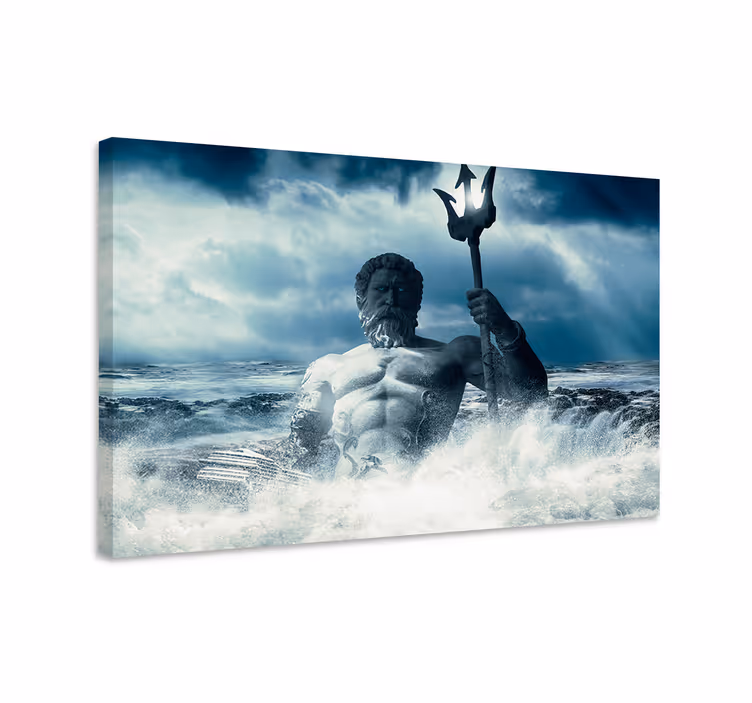 Quadro azul design artístico poseidon - TenStickers