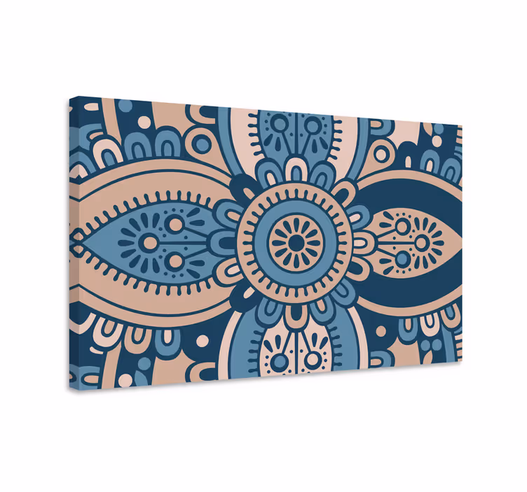 Quadro azul mandala floral azul - TenStickers