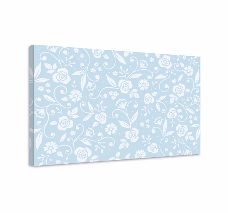 Quadro azul ornamento de flor azul - TenStickers