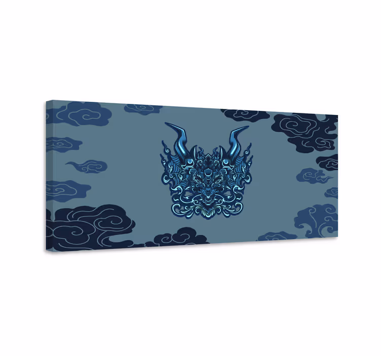 Quadro azul dragão mítico - TenStickers