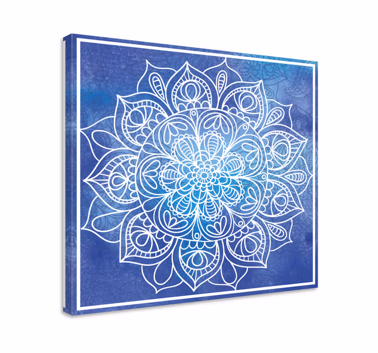 Quadro azul mandala desenhada à mão - TenStickers