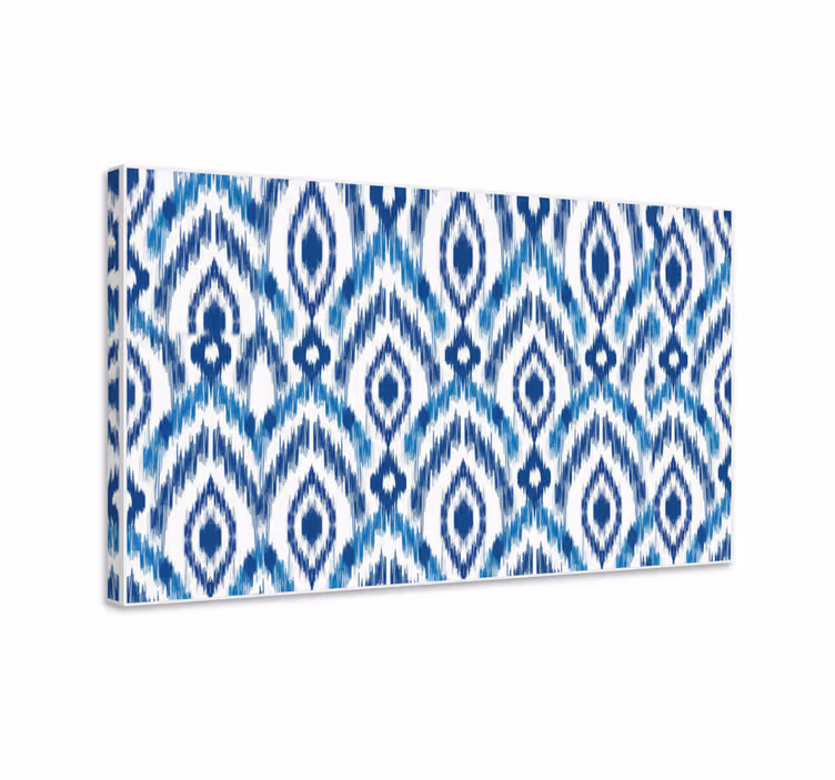 Quadro azul padrão ikat azul - TenStickers