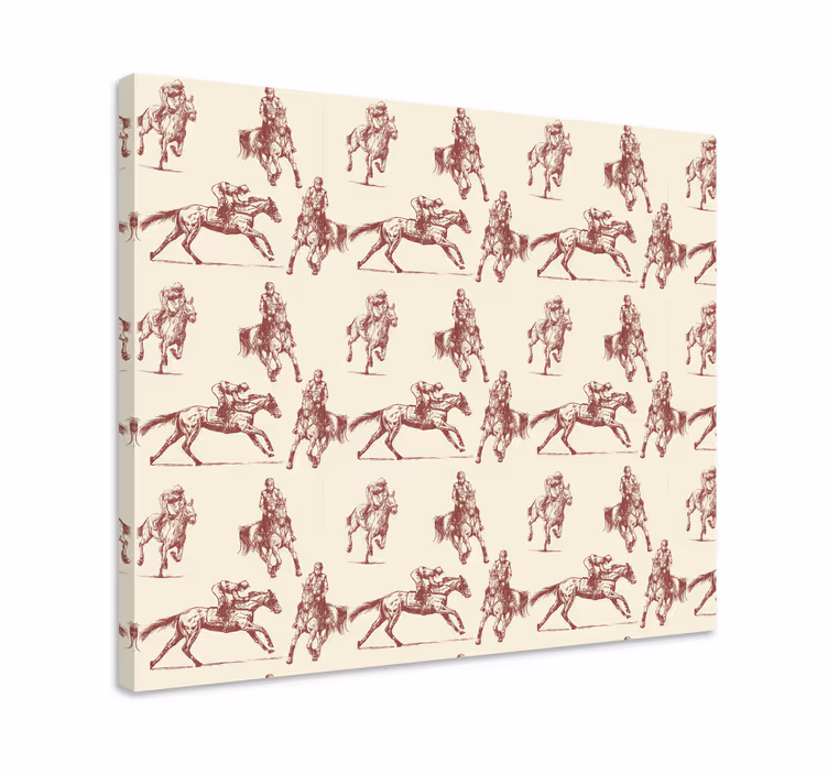 Quadro decorativo de cavalos padrão bege e marrom - TenStickers