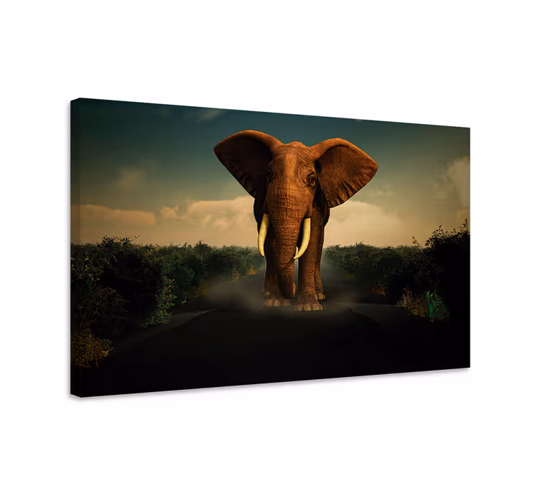 Quadro de elefantes na estrada - TenStickers