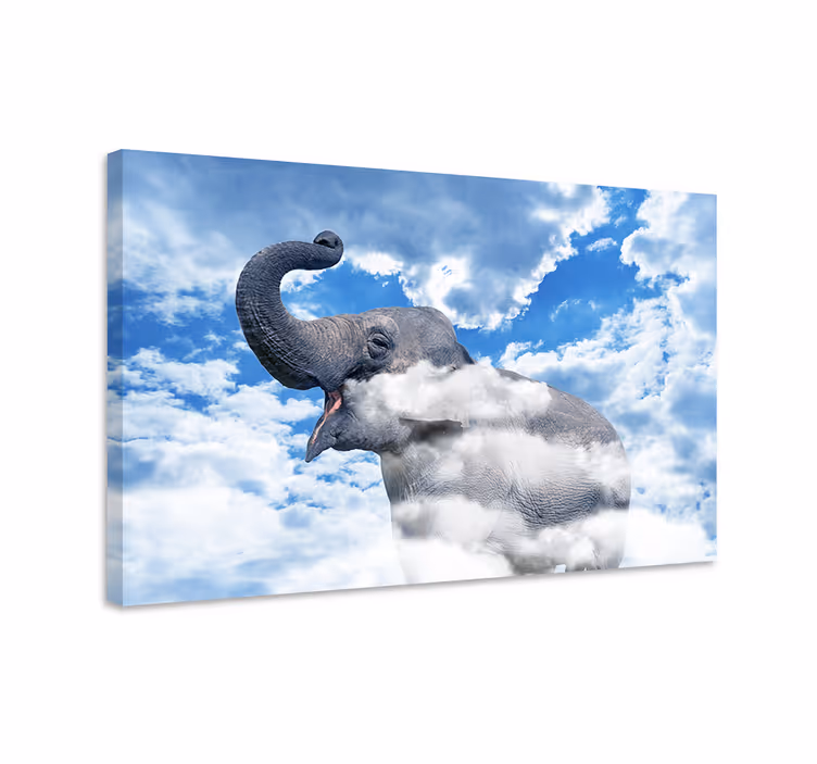 Quadro de elefantes elefante nas nuvens - TenStickers