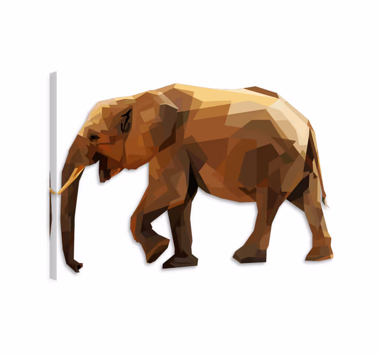 Quadro de elefantes com elefante asiático geométrico - TenStickers