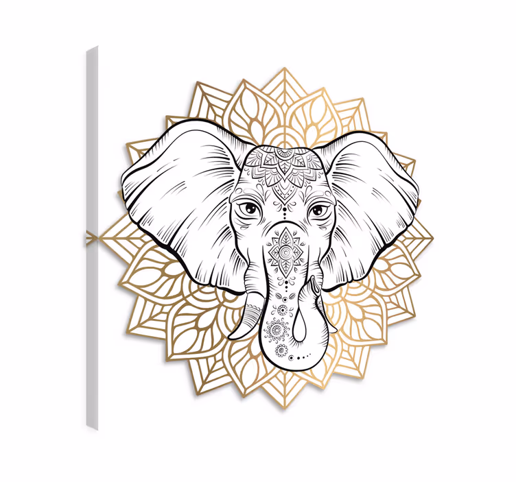Quadro de elefantes mandala de animais - TenStickers