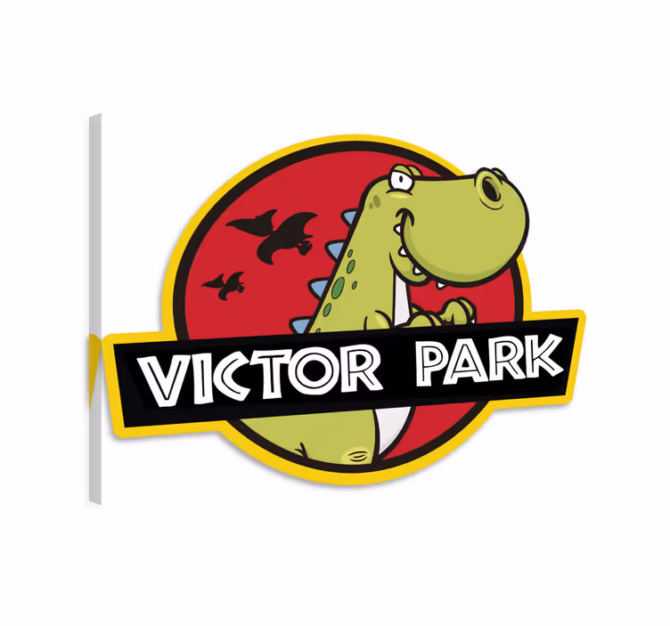 Quadro de dinossauro emblema personalizável - TenStickers