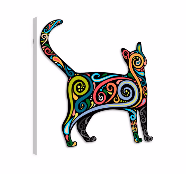 Quadro com gatos em vinil decorativo elegante - TenStickers