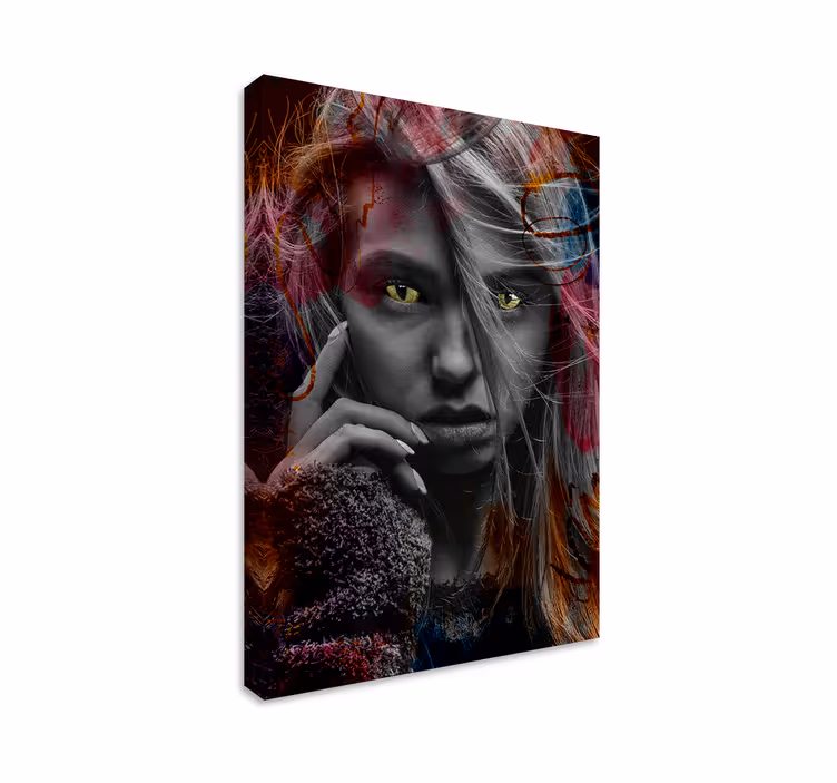 Quadros decorativos personagens retrato feminino enigmático - TenStickers