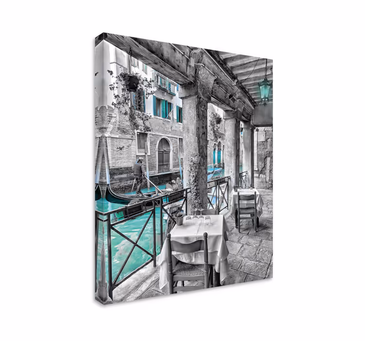 Quadro homem andando de barco em veneza - TenStickers