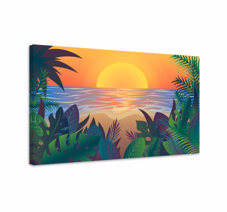 Quadro de paisage panorama do pôr do sol tropical - TenStickers