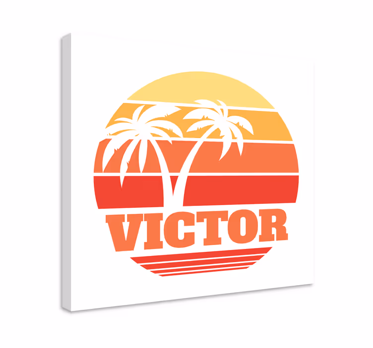 Quadro personalizável palms ao pôr do sol - TenStickers