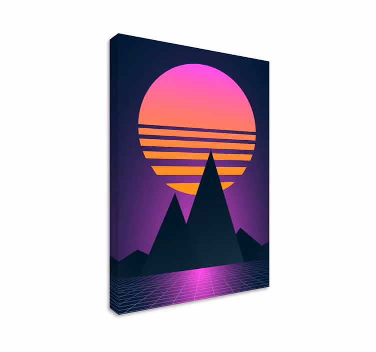 Quadro de paisage Vintage e retro sol vertical - TenStickers