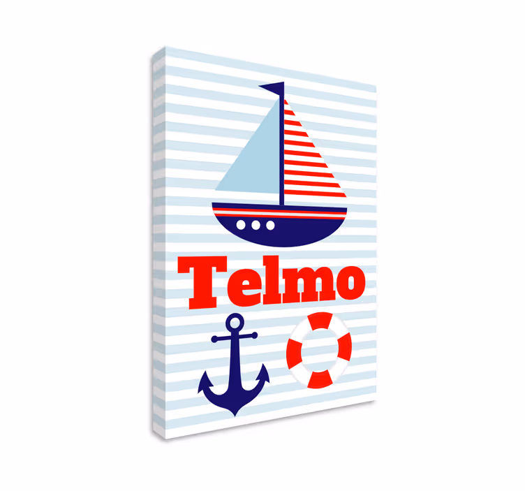 Quadro náutico Infantil nombre personalizável - TenStickers