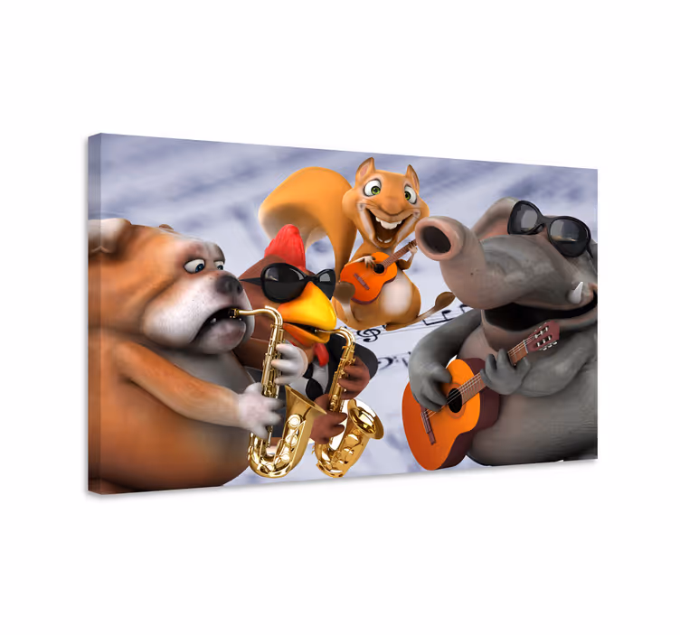 Quadros com pessoas banda de músicos de animais - TenStickers