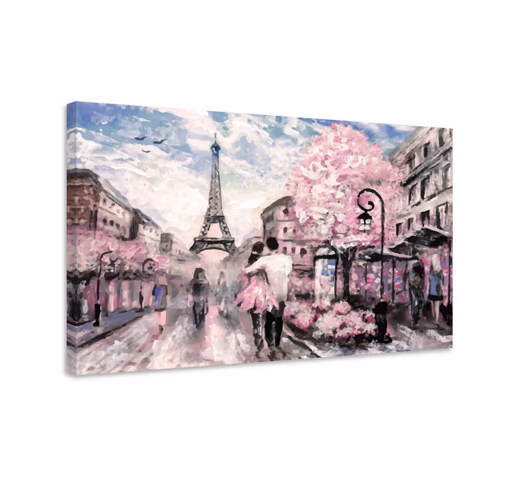 Quadro de cidade passeio primaveril em paris - TenStickers