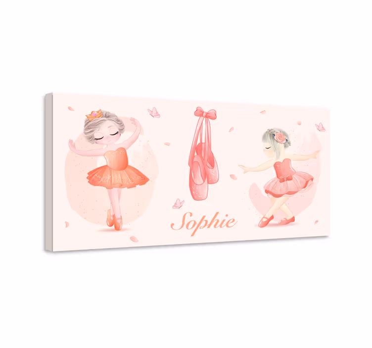 Quadro de bailarina Bailarinas tríptico con nombre - TenStickers