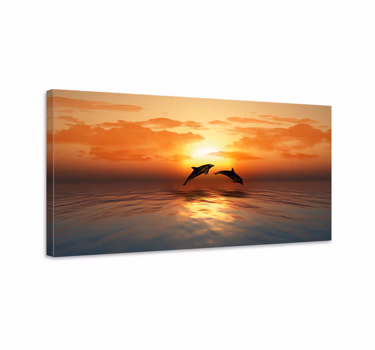 Quadro 3D 3d delfines nadando - TenStickers