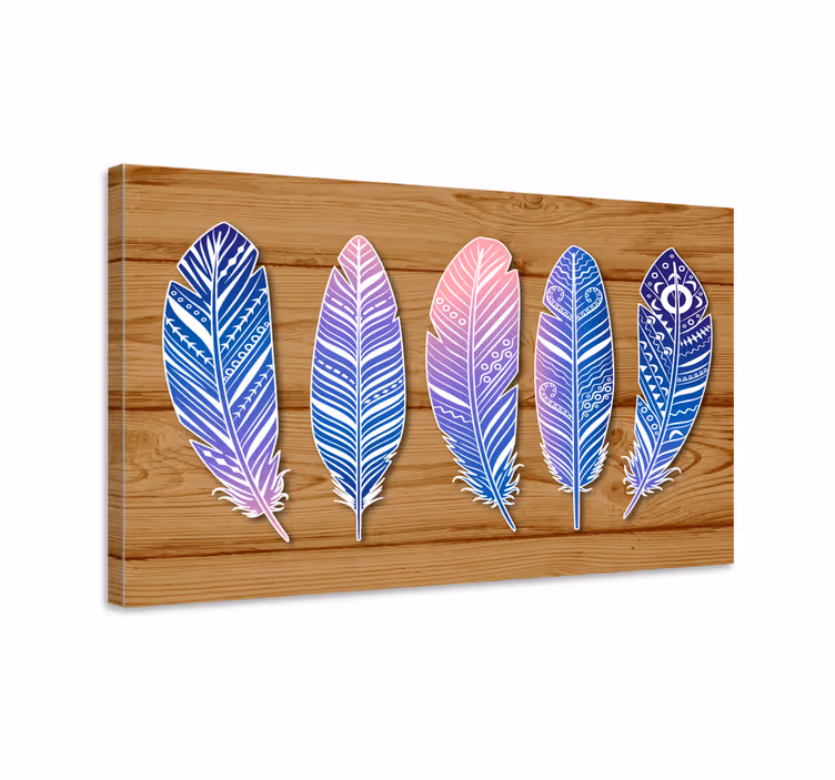 Quadro de penas coleção azul estilizada - TenStickers