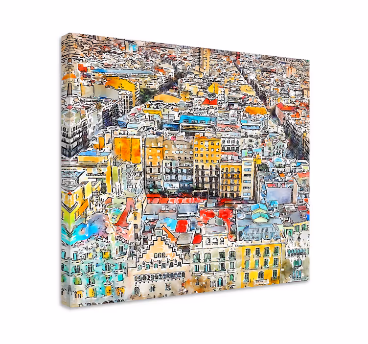 Quadro de arte Arte vistas barcelona - TenStickers