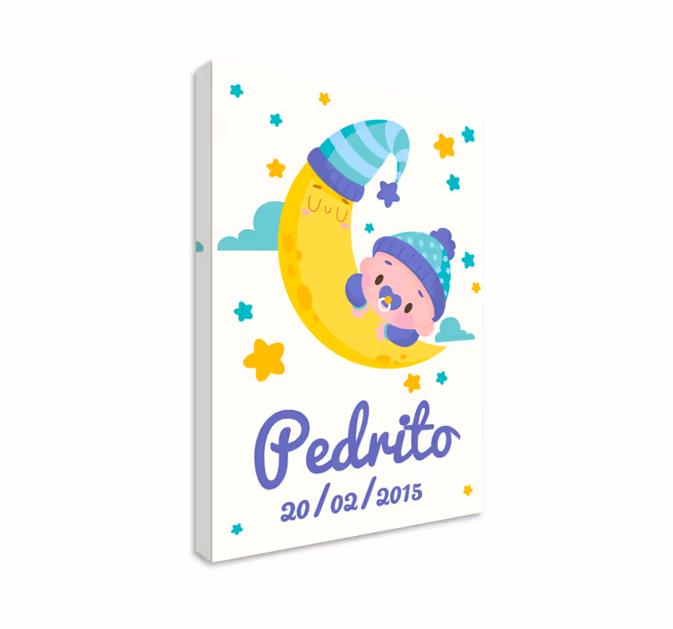 Quadro para bebê lua de bebê dormindo - TenStickers