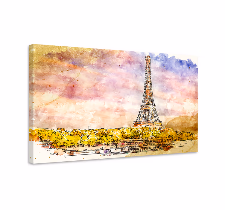 Quadro de cidade cena da torre eiffel - TenStickers