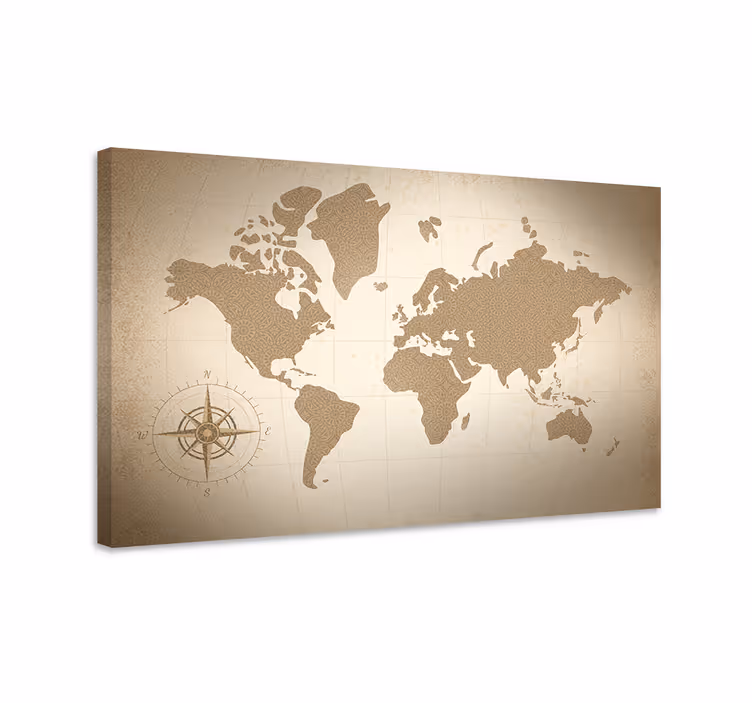 Quadro elegante Mapamundi elegante - TenStickers