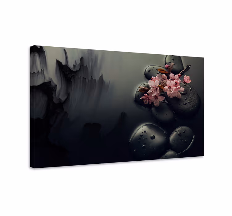 Quadro elegante Flores piedras zen elegantes - TenStickers