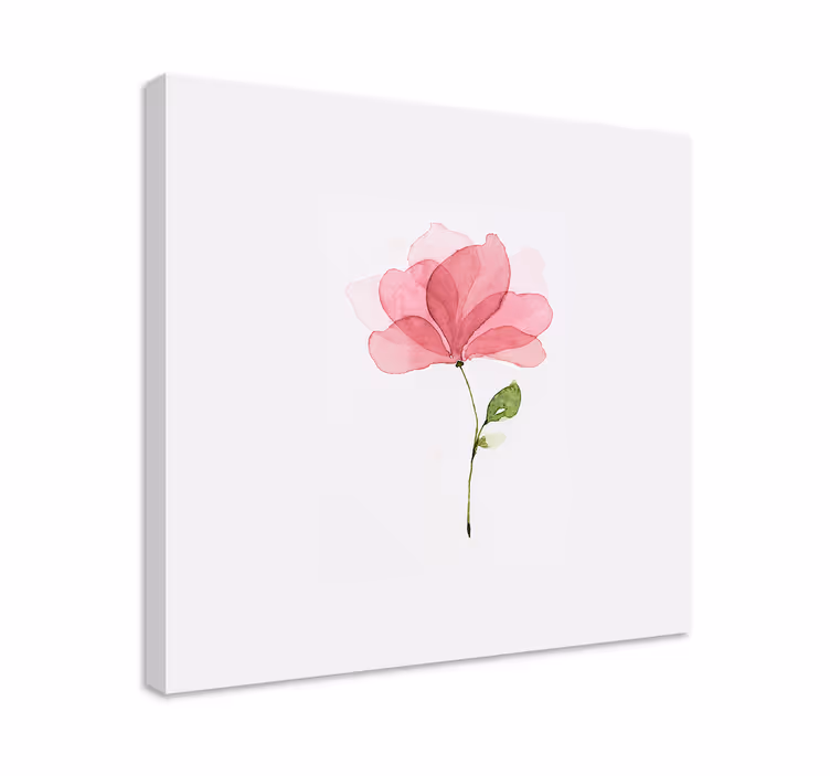 Quadro de plantas Flor rosa aquarela - TenStickers