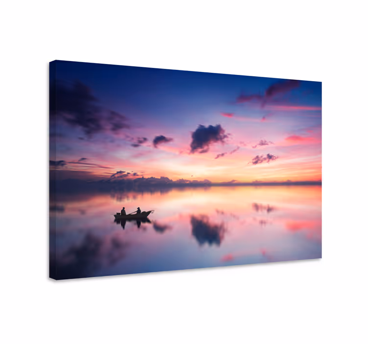 Quadro de paisagem reflexos de pôr do sol sereno - TenStickers