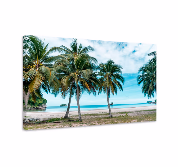 Quadro de paisage Mar praia palmeiras areia - TenStickers