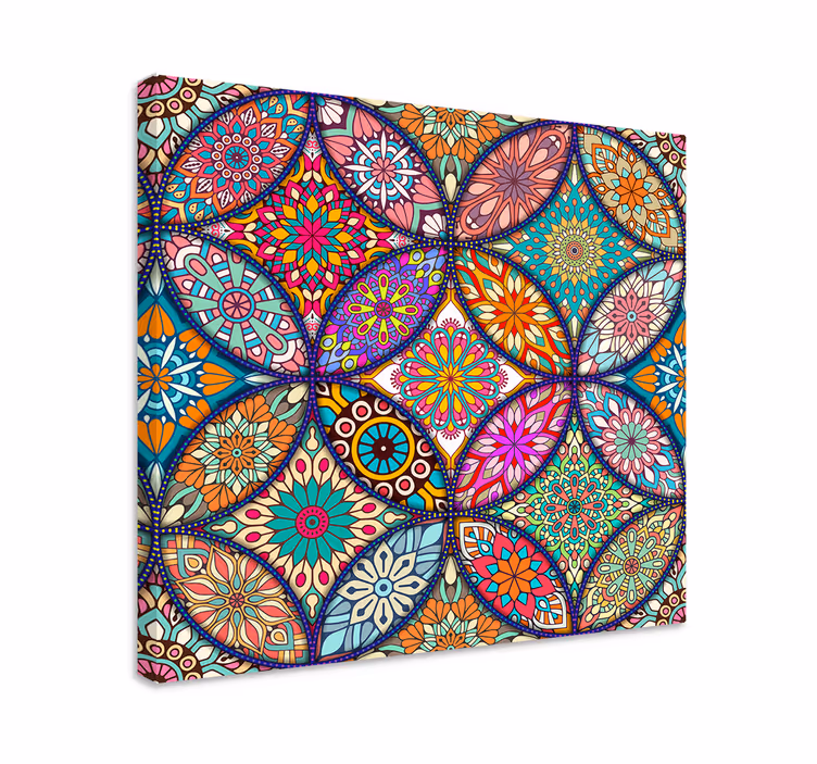 Quadro sala casamento Mandalas coloridas - TenStickers