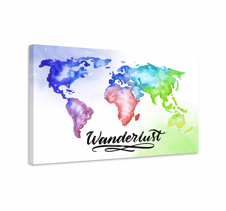 Quadro mapa mundi mapa global vibrante - TenStickers