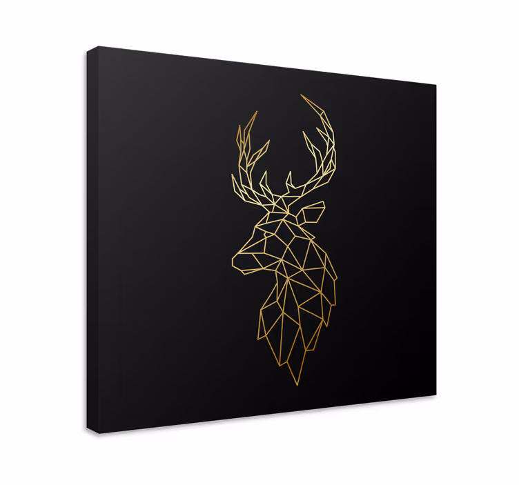 Quadro de veados Cervo de origami dourado - TenStickers