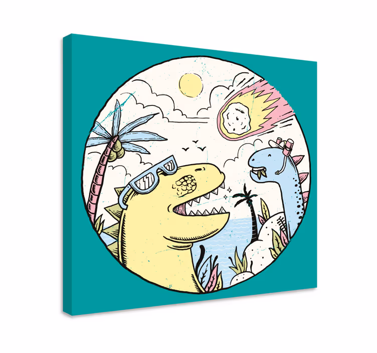 Quadro de dinossauro aventura dos dinossauros - TenStickers
