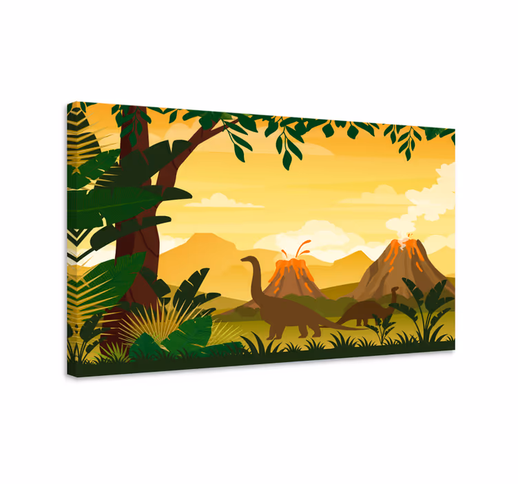 Quadro de dinossauro tropical jurássico - TenStickers