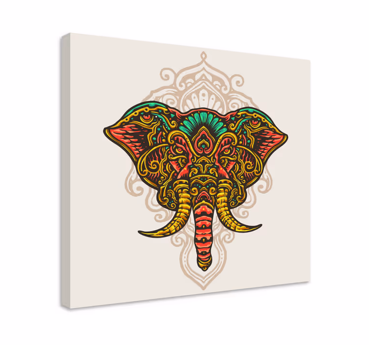Quadro de elefantes com motivo intricado de elefantes - TenStickers